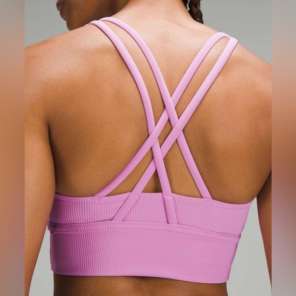 Lululemon Sz 14 Energy Longline Ribbed Bra *Medium Support in Dahlia Mauve Sz 14 - Picture 4 of 16